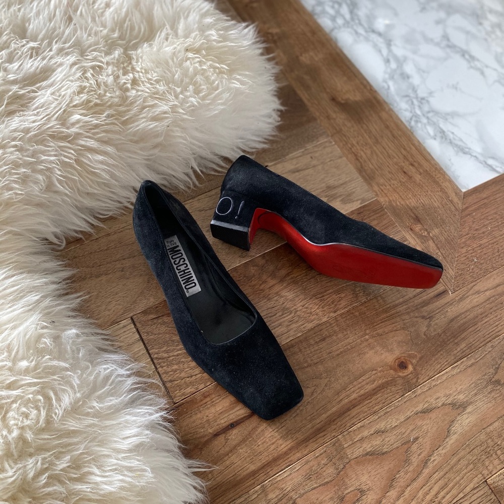 Moschino Pumps Red Sole Moschino Heels Ciao Suede